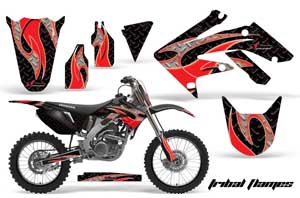 Honda CRF250 R Dirt Bike Graphic Kit - 2004-2013 Tribal Flames Black