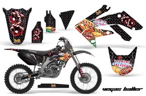 Honda CRF250 R Dirt Bike Graphic Kit - 2004-2013 Vegas Baller Black