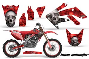 Honda CRF250 R Dirt Bike Graphic Kit - 2004-2013 Bone Collector Red