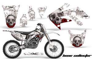 Honda CRF250 R Dirt Bike Graphic Kit - 2004-2013 Bone Collector White