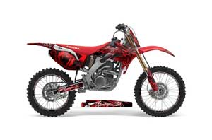 Honda CRF250 R Dirt Bike Graphic Kit - 2004-2013 Skulls and Hammers Red