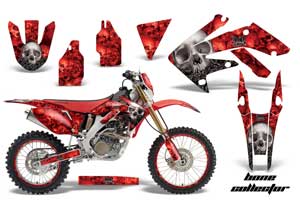 Honda CRF250 X Dirt Bike Graphic Kit - 2004-2017 Bone Collector Red