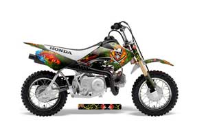 Honda CRF50 Dirt Bike Graphic Kit - 2004-2013 Ed Hardy - Pirates Green
