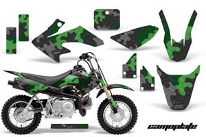 Honda CRF50 Dirt Bike Graphic Kit - 2004-2013 Camoplate Green