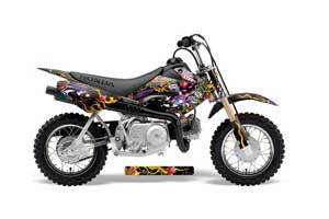Honda CRF50 Dirt Bike Graphic Kit - 2004-2013 Ed Hardy - Love Kills Black