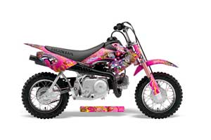 Honda CRF50 Dirt Bike Graphic Kit - 2004-2013 Ed Hardy - Love Kills Pink