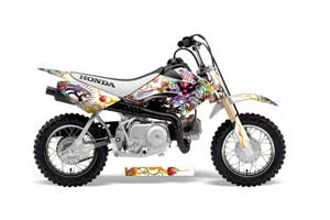 Honda CRF50 Dirt Bike Graphic Kit - 2004-2013 Ed Hardy - Love Kills White