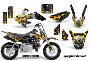 Honda CRF50 Dirt Bike Graphic Kit - 2004-2013 Motorhead Black