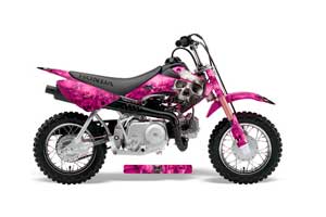 Honda CRF50 Dirt Bike Graphic Kit - 2004-2013 Bone Collector Pink