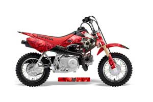 Honda CRF50 Dirt Bike Graphic Kit - 2004-2013 Bone Collector Red