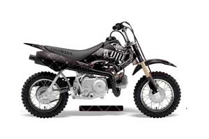 Honda CRF50 Dirt Bike Graphic Kit - 2004-2013 Silver Star - Reloaded Black