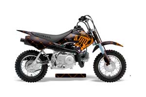 Honda CRF50 Dirt Bike Graphic Kit - 2004-2013 Silver Star - Reloaded Orange