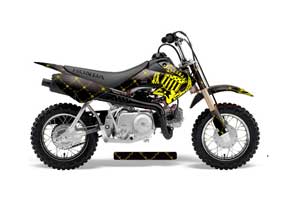 Honda CRF50 Dirt Bike Graphic Kit - 2004-2013 Silver Star - Reloaded Yellow