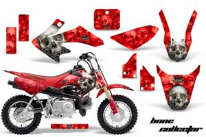 Honda CRF50 Dirt Bike Graphic Kit - 2004-2013 Bone Collector Red