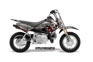 Honda CRF50 Dirt Bike Graphic Kit - 2004-2013 Bone Collector Silver