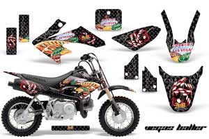 Honda CRF50 Dirt Bike Graphic Kit - 2004-2013 Vegas Baller Black