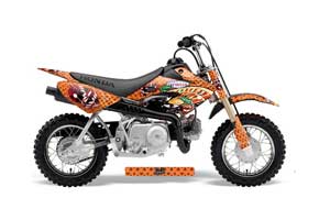 Honda CRF50 Dirt Bike Graphic Kit - 2004-2013 Vegas Baller Orange