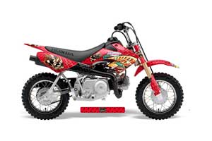 Honda CRF50 Dirt Bike Graphic Kit - 2004-2013 Vegas Baller Red