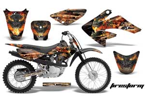 Honda CRF70 Dirt Bike Graphic Kit - 2004-2015 Firestorm Black