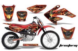 Honda CRF70 Dirt Bike Graphic Kit - 2004-2015 Firestorm Red