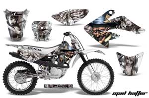 Honda CRF70 Dirt Bike Graphic Kit - 2004-2015 Mad Hatter White