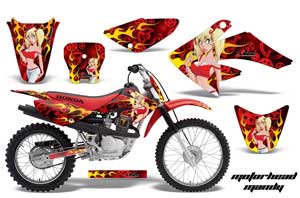 Honda CRF70 Dirt Bike Graphic Kit - 2004-2015 Motorhead Mandy Red