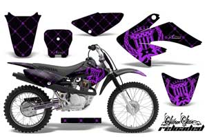 Honda CRF70 Dirt Bike Graphic Kit - 2004-2015 Silver Star - Reloaded Purple