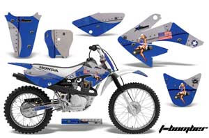 Honda CRF70 Dirt Bike Graphic Kit - 2004-2015 T Bomber Blue