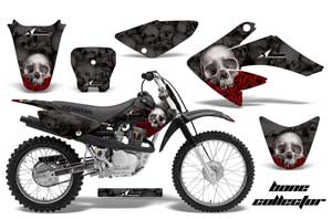Honda CRF70 Dirt Bike Graphic Kit - 2004-2015 Bone Collector Black