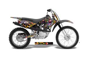 Honda CRF70 Dirt Bike Graphic Kit - 2004-2015 Ed Hardy - Love Kills Black