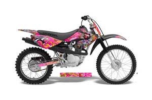 Honda CRF70 Dirt Bike Graphic Kit - 2004-2015 Ed Hardy - Love Kills Pink
