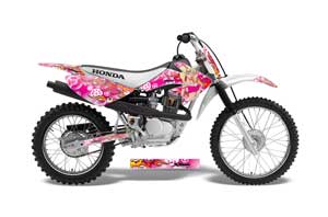 Honda CRF80 Dirt Bike Graphic Kit - 2004-2010 Motorhead Mandy Pink