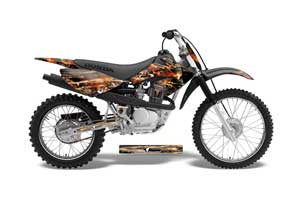 Honda CRF80 Dirt Bike Graphic Kit - 2004-2010 Firestorm Black