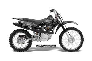 Honda CRF80 Dirt Bike Graphic Kit - 2004-2010 Skulls and Hammers Silver