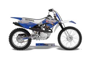 Honda CRF80 Dirt Bike Graphic Kit - 2004-2010 T Bomber Blue