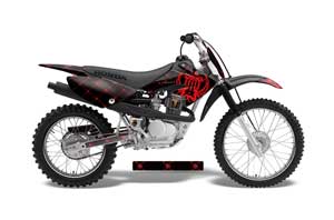 Honda CRF80 Dirt Bike Graphic Kit - 2004-2010 Silver Star - Reloaded Red