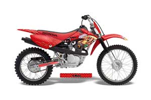 Honda CRF80 Dirt Bike Graphic Kit - 2004-2010 Vegas Baller Red