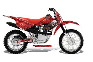 Honda CRF80 Dirt Bike Graphic Kit - 2011-2016 Bone Collector Red