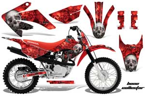 Honda CRF100 Dirt Bike Graphic Kit - 2011-2016 Bone Collector Red
