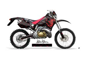 Honda CRM 250 AR Dirt Bike Graphic Kit - 1989-1999 Silver Star - Reloaded Red