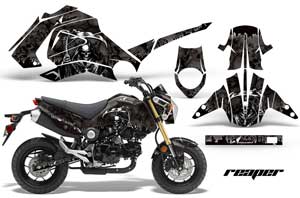 Honda Grom 125 Dirt Bike Graphic Kit - 2013-2016 Reaper Black