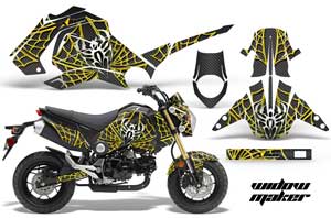 Honda Grom 125 Dirt Bike Graphic Kit - 2013-2016 Widow Maker Yellow