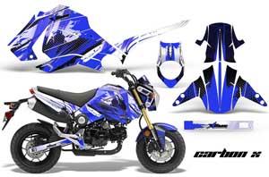 Honda Grom 125 Dirt Bike Graphic Kit - 2013-2016 Carbon X Blue