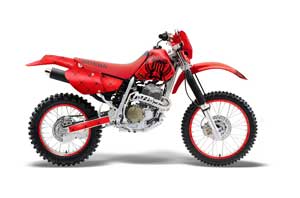 Honda XR400 Dirt Bike Graphic Kit - 1996-2004 Silver Star - Reloaded Red
