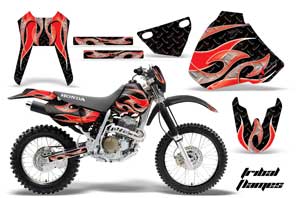 Honda XR400 Dirt Bike Graphic Kit - 1996-2004 Tribal Flames Red