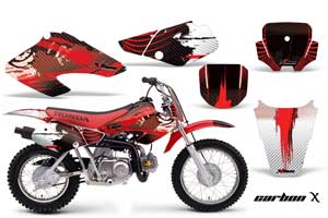 Honda XR50 Dirt Bike Graphic Kit - 2000-2003 Carbon X Red