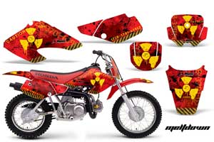 Honda XR50 Dirt Bike Graphic Kit - 2000-2003 Meltdown Red