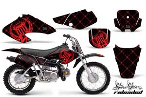 Honda XR50 Dirt Bike Graphic Kit - 2000-2003 Silver Star - Reloaded Red