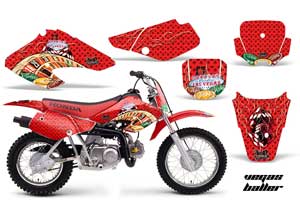 Honda XR50 Dirt Bike Graphic Kit - 2000-2003 Vegas Baller Red