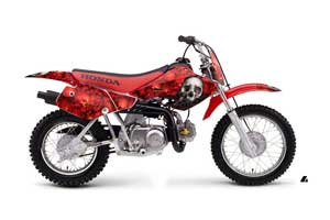 Honda XR50 Dirt Bike Graphic Kit - 2000-2003 Bone Collector Red